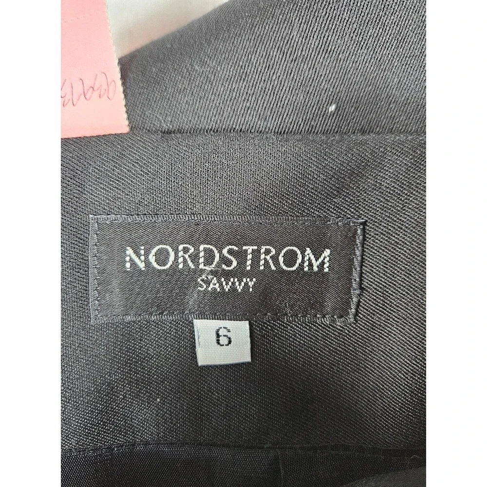 Nordstrom Savvy‎ Black 100% Wool High Waisted Tapered Pants Womens Size 6 USA
